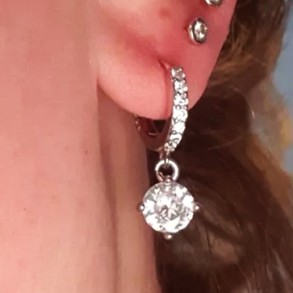 925 Silver Zircon Diamond Earrings - Picture 13 of 16